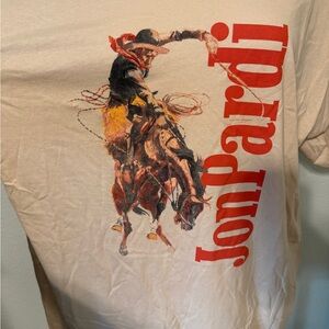 Tan Graphic T-Shirt with‎ Cowboy Print